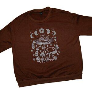 SHEIN Sweatshirt Sz L Unisex Mushroom Cozy